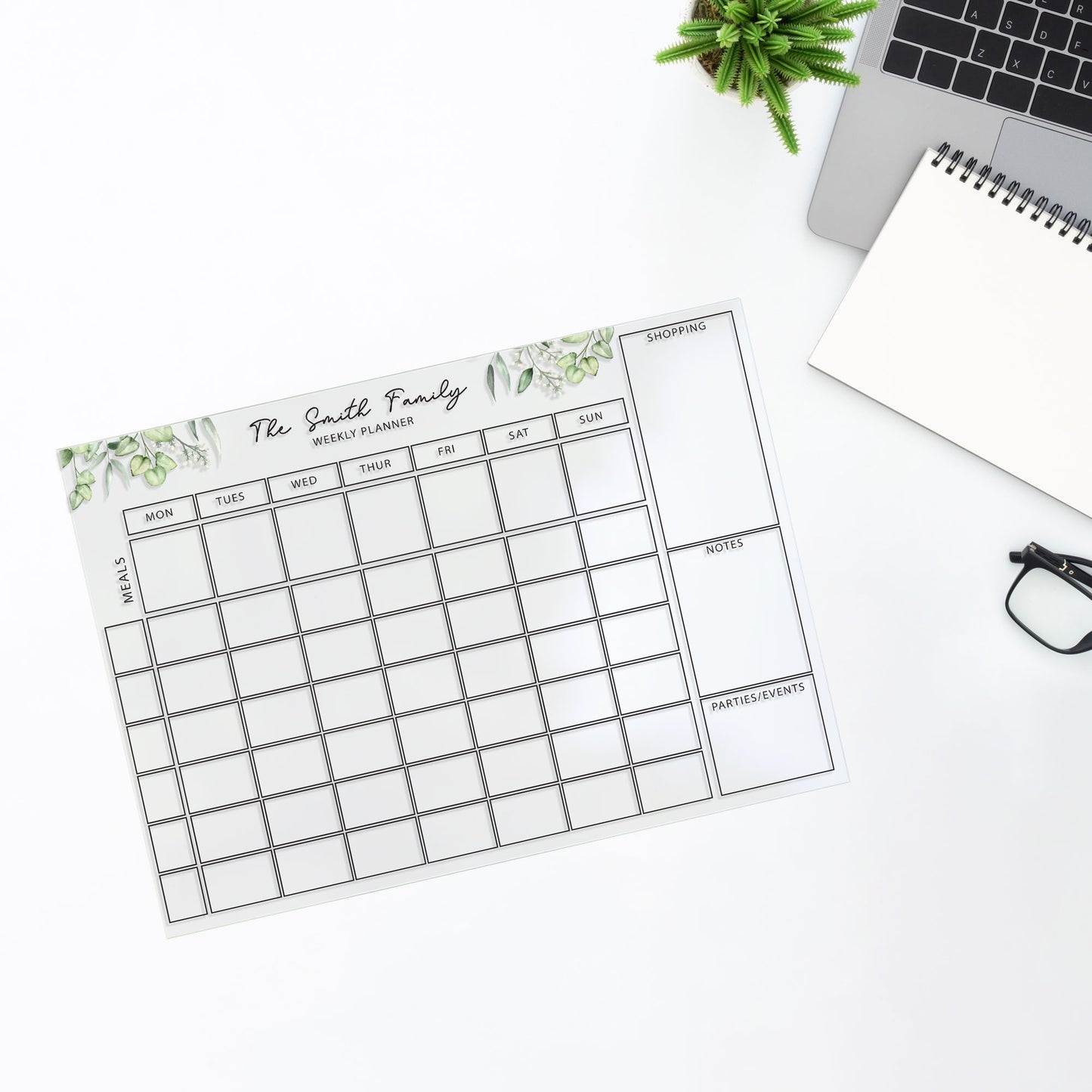 Personalised Family A3 Wipe Off Weekly Wall Planner | Free Pen Included!