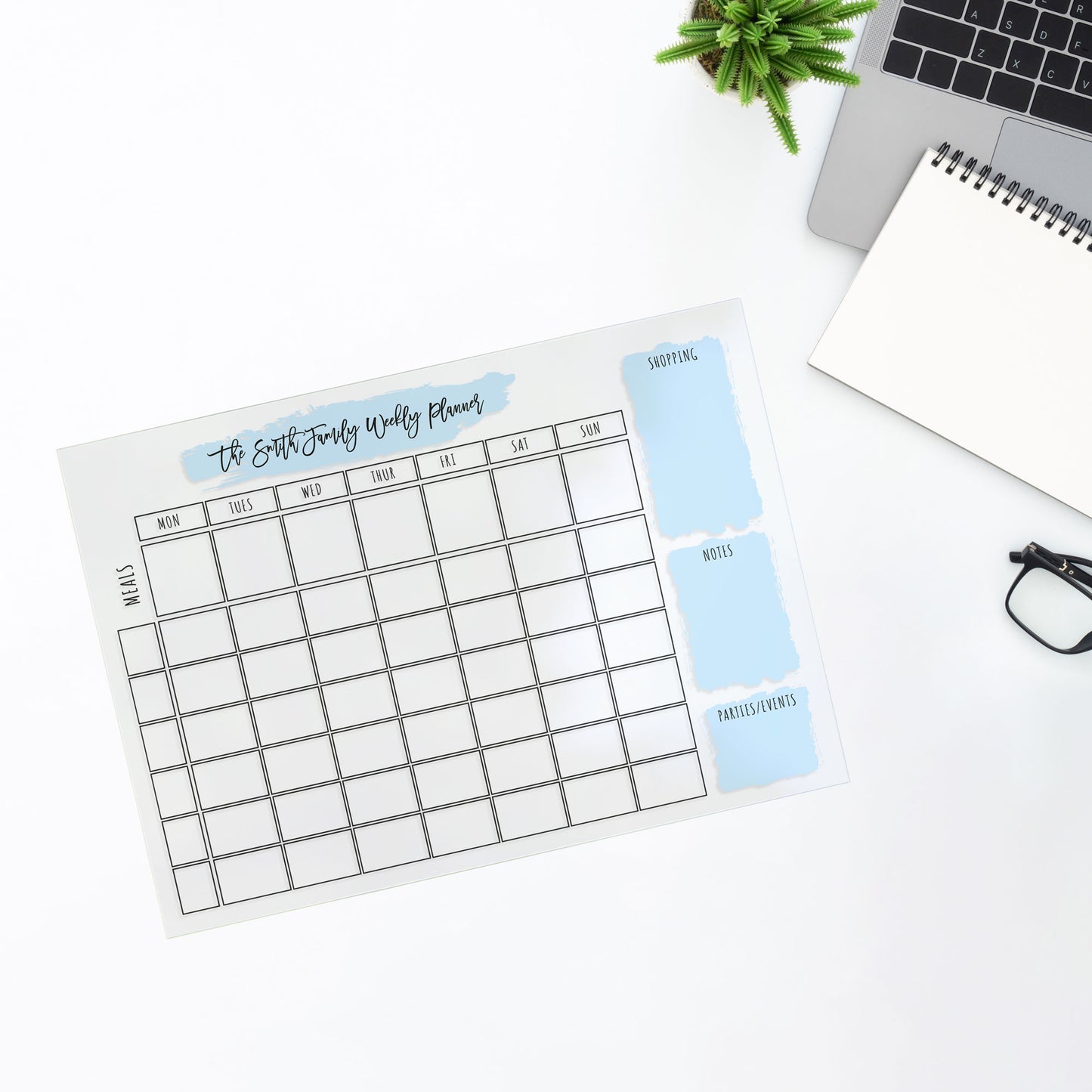 Personalised Family A3 Wipe Off Weekly Wall Planner | Free Pen Included!