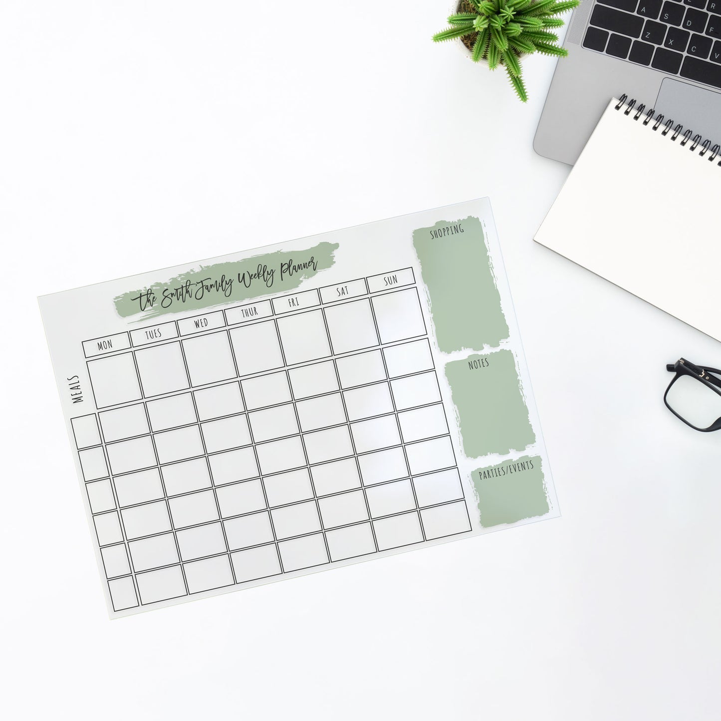 Personalised Family A3 Wipe Off Weekly Wall Planner | Free Pen Included!