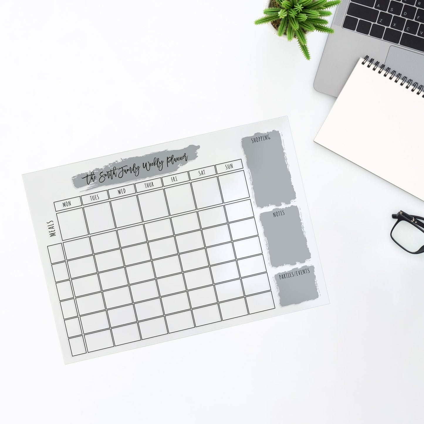 Personalised Family A3 Wipe Off Weekly Wall Planner | Free Pen Included!