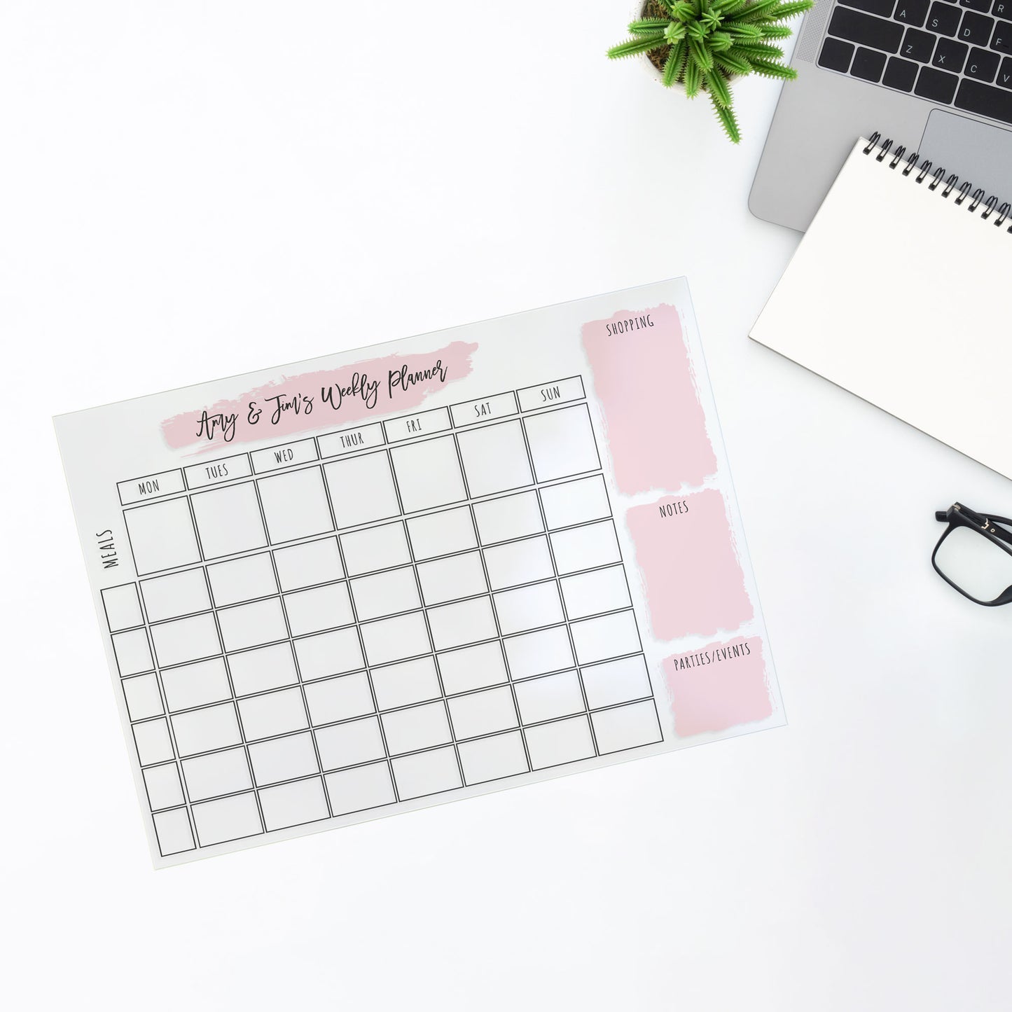 Personalised Family A3 Wipe Off Weekly Wall Planner | Free Pen Included!