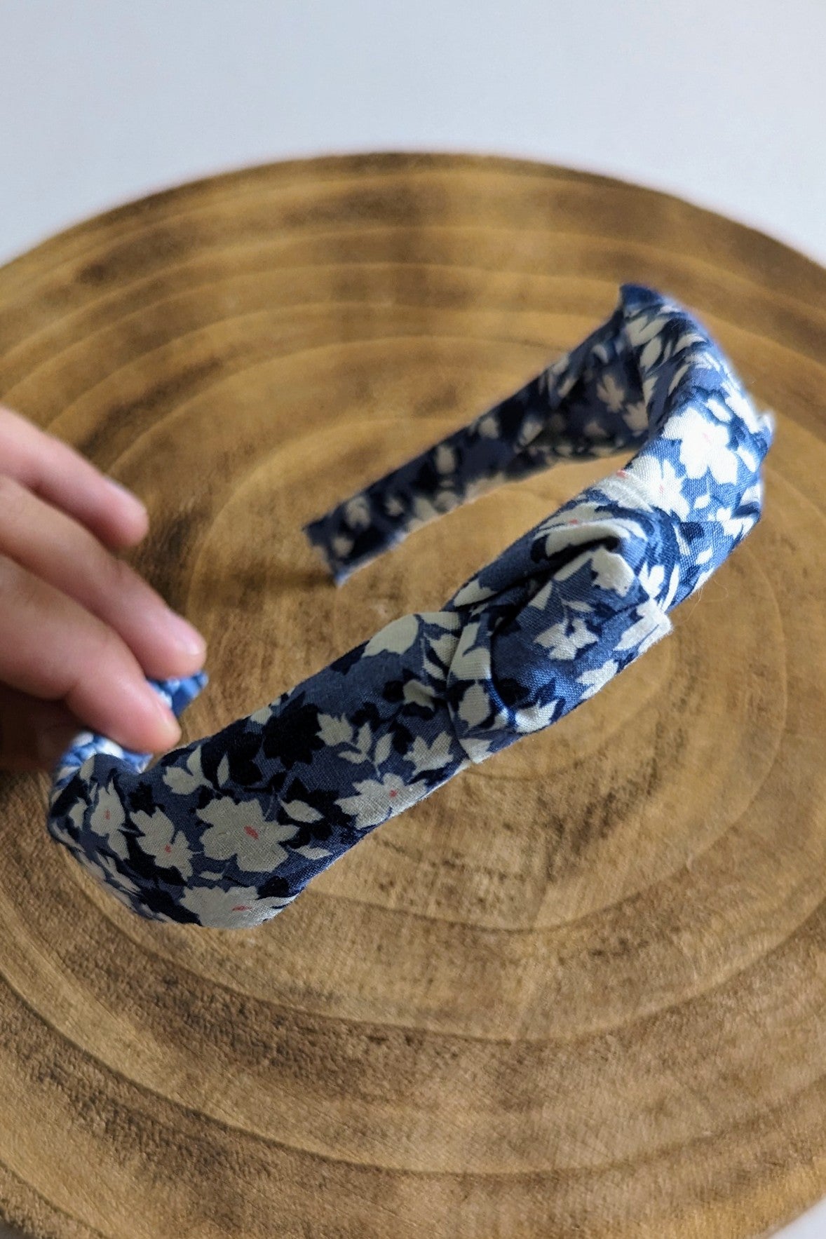 Child's Blue Ditsy Topknot Aliceband