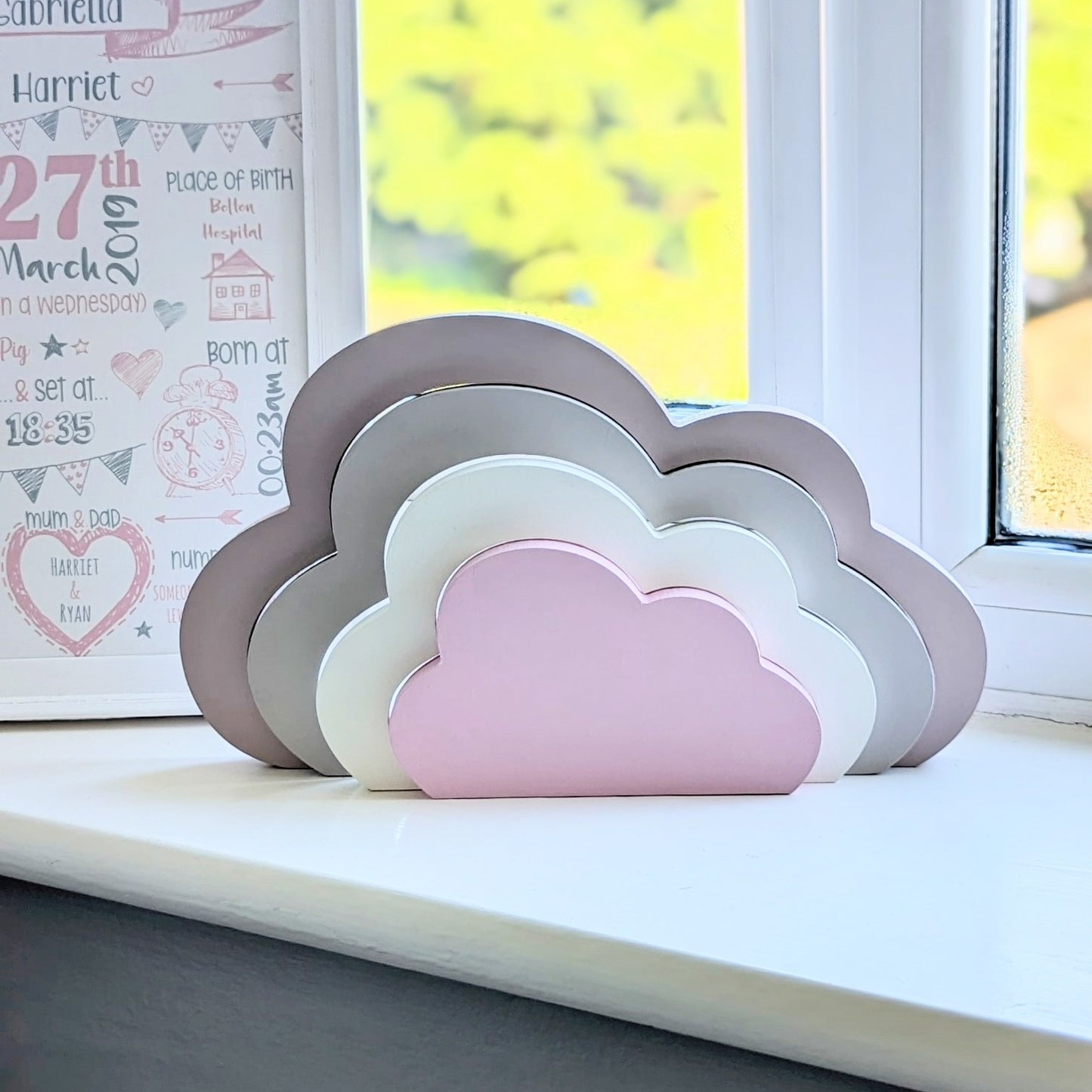 Interlocking Freestanding Cloud - Nursery Decor l Bedroom Accessories - Choose Own Colours