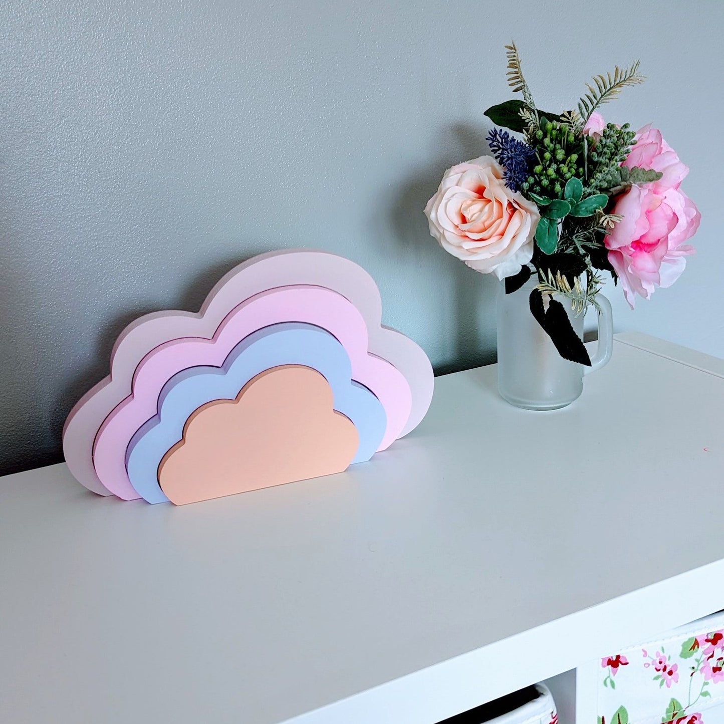 Interlocking Freestanding Cloud - Nursery Decor l Bedroom Accessories - Choose Own Colours