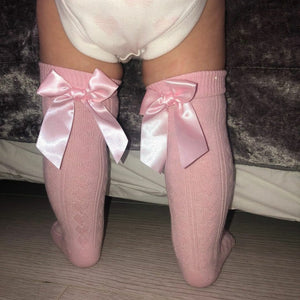 Pink Bow Knee High Socks (2-6y) - Pixie & Jax