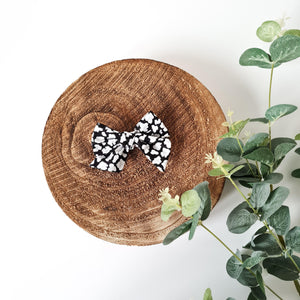 Monochrome Leopard Print Bow Clip - Pixie & Jax