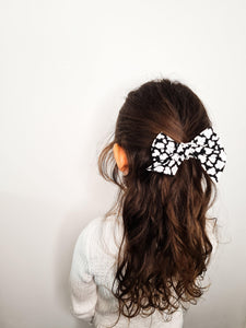 Monochrome Leopard Print Bow Clip - Pixie & Jax