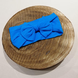 Nylon Bow Headband | Azure Blue - Pixie & Jax