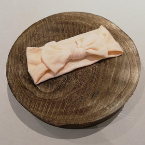 Nylon Bow Headband | Peach - Pixie & Jax