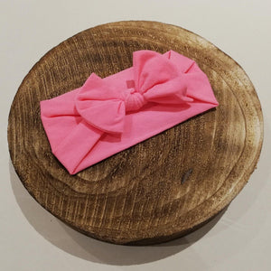 Nylon Bow Headband | Coral - Pixie & Jax