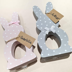 Freestanding Easter Bunny Egg Holder with Name Tag - Pixie & Jax