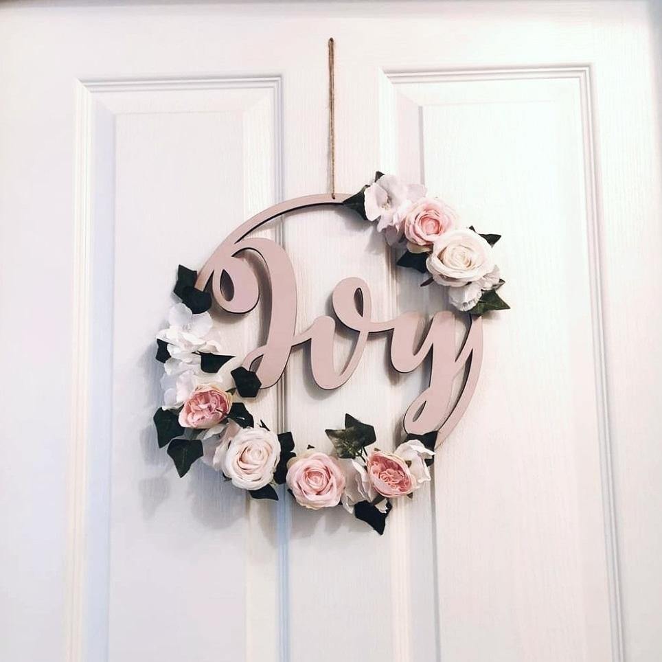 Personalised Floral Hoop 30cm - Pixie & Jax