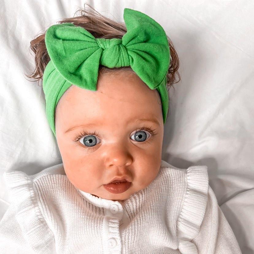 Nylon Bow Headband | Jade Green - Pixie & Jax