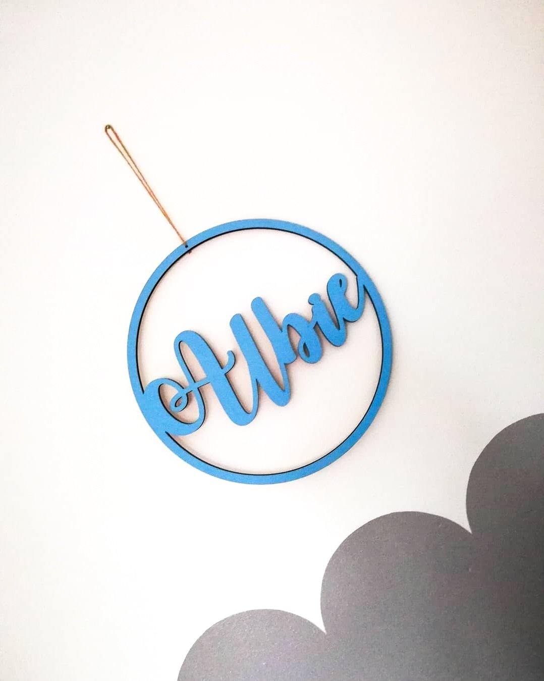 Wooden Name Hoop - 30cm - Choice of Colours - Pixie & Jax
