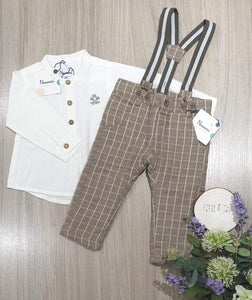 Newness Checked Dungaree & Shirt Set (24 months) - Pixie & Jax